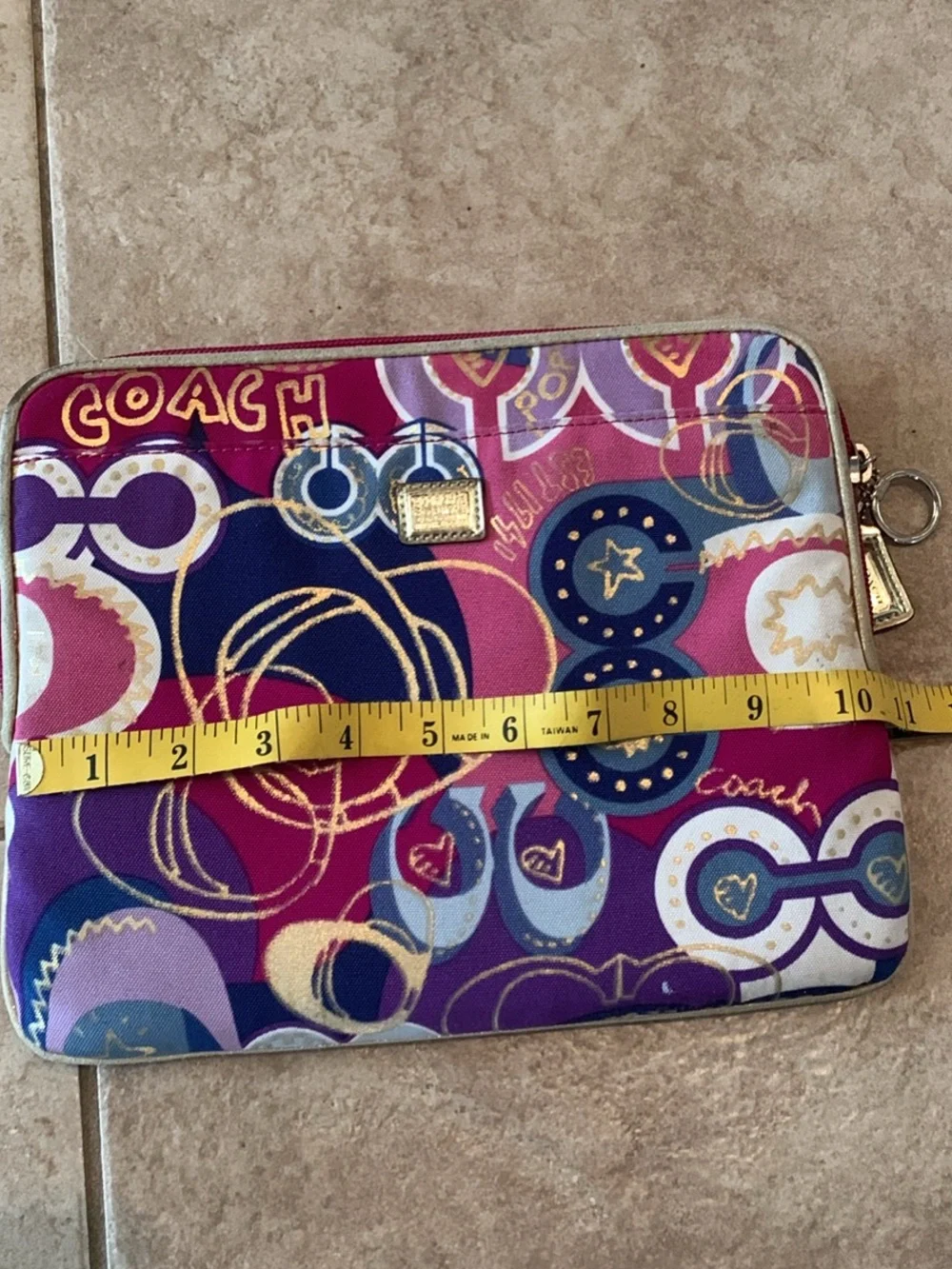 Coach Poppy Bright Multicolor Signature Tablet Sleeve